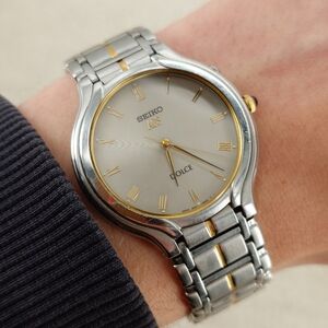 Seiko Dolce Kinetic 4M21-0B20 Two-Tone Roman Dial JDM Unisex Dress Watch 34mm